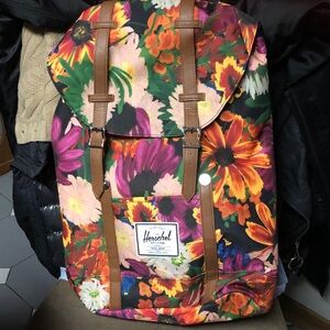 Herschel Supply Company Red & White Striped Backpack Interior